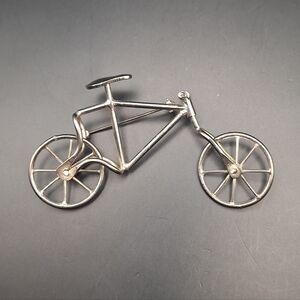 Vintage Taxco Sterling Silver Bicycle Brooch | Movable Wheels | Artisan Pin